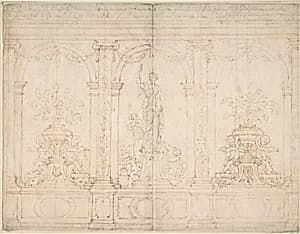 Wall Elevation with Three Arches by Anonymous, French, 18th century|Sébastien Le Clerc, le Jeune