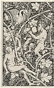 Wallpaper with Satyr Family by Sebald Beham