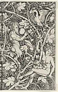Wallpaper with Satyr Family by Sebald Beham