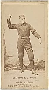 William Frederick "Pop" Schriver, Catcher, Philadelphia, from the Old Judge series (N172) for Old Judge Cigarettes by Goodwin & Company