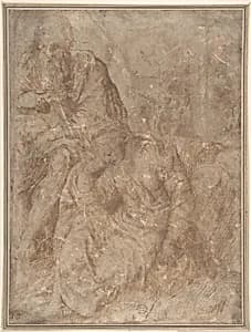 Woman and Old Man Seated by Anonymous, Italian, 16th century