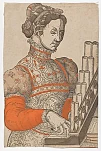 Woman Playing a Portative Organ by Anonymous, French, 16th century