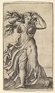Woman pulling Her Hair by Marcantonio Raimondi|Francesco Francia