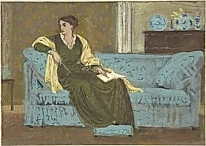 Woman Seated on a Sofa by Walter Crane