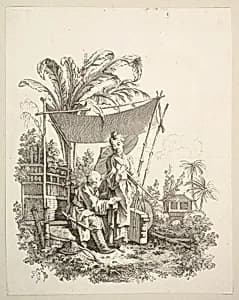Woman Showing Curiosities to Soldier by Gabriel Huquier|François Boucher