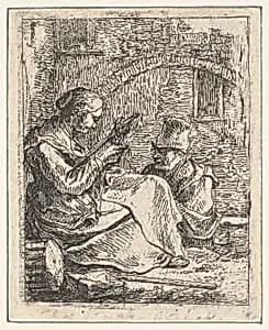 Woman Spinning by Thomas Wijck