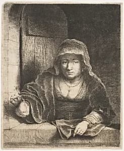Woman with a Pear by Ferdinand Bol