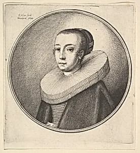 Woman with circular lace ruff by Wenceslaus Hollar