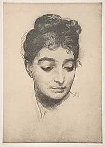Woman's Head, from "L'Estampe Moderne" by Félix Bracquemond