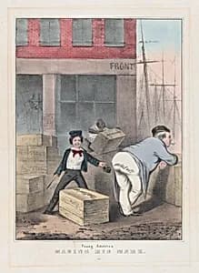 Young America Making His Mark by Anonymous, American, 19th century