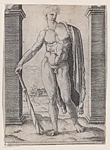 Young Hercules by Agostino Veneziano (Agostino dei Musi)|Baccio Bandinelli