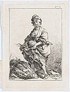 Young Woman Carrying Vegetables by Philippe Jacques de Loutherbourg