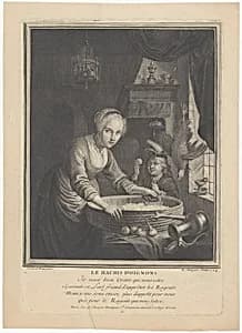 Young Woman Chopping Onions by Louis Surugue|Gerrit Dou