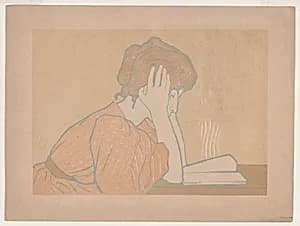 Young Woman Reading by Alexandre-Louis-Marie Charpentier
