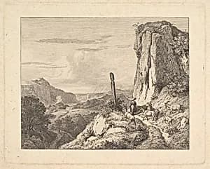 Young Woman with Six Goats by Johann Christoph Erhard