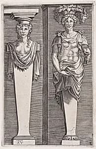 Young Women from "The Hermae" by Agostino Veneziano (Agostino dei Musi)