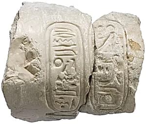 Arm with garment, Aten cartouches by Unknown Artist
