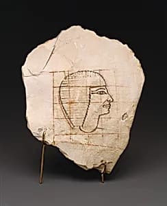 Artist's Gridded Sketch of Senenmut by Unknown Artist