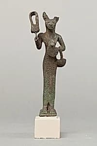 Bastet holding sistrum by Unknown Artist