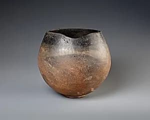 Black-topped brown ware bowl by Unknown Artist