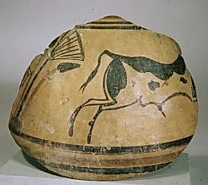 Bowl with a bull by Unknown Artist