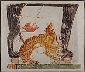 Cat Seated under a Chair by Hugh R. Hopgood