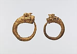Earring with lion-griffin terminal by Unknown Artist