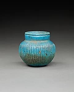 Faience Ribbed Jar by Unknown Artist