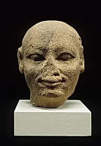 Head of a male statue by Unknown Artist