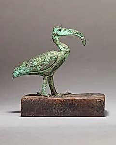 Ibis on a wooden base by Unknown Artist
