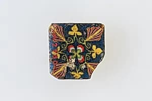 Inlay, square, floral design by Unknown Artist