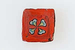 Inlay, square, floral design by Unknown Artist