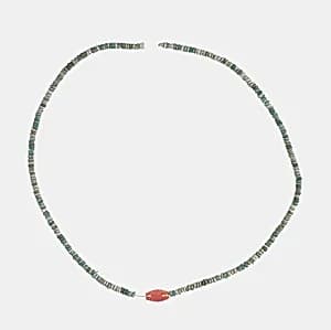 Necklace with carnelian barrel bead by Unknown Artist