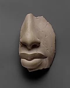 Nose and lips of Akhenaten by Unknown Artist