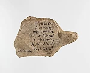 Ostracon with hieratic inscription by Unknown Artist