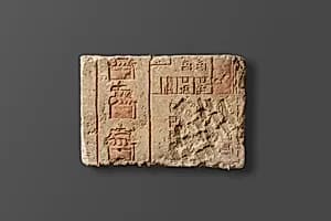 Relief with a temple scene by Unknown Artist