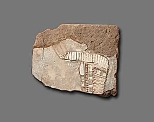 Tile depicting Foreigners by Unknown Artist