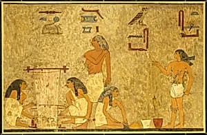 Weavers, Tomb of Khnumhotep by Norman de Garis Davies