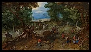 A Woodland Road with Travelers by Jan Brueghel the Elder
