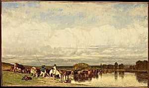 Cows Crossing a Ford by Jules Dupré