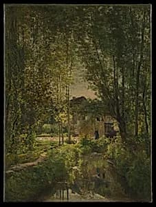 Landscape with a Sunlit Stream by Charles-François Daubigny