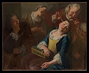 Teasing a Sleeping Girl by Gaspare Traversi