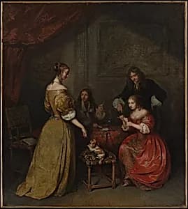 The Card Party by Caspar Netscher
