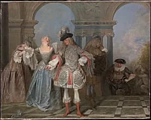 The French Comedians by Antoine Watteau