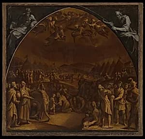 The Gathering of Manna by Aurelio Lomi