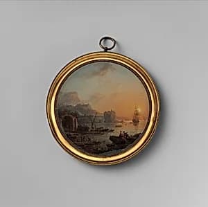View of a Harbor by French Painter