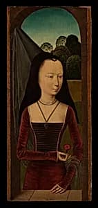 Young Woman with a Pink by Hans Memling