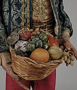 Basket of fruit and vegetables by Unknown Artist