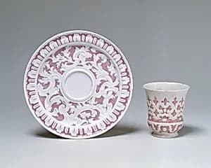 Beaker and saucer by Capodimonte Porcelain Manufactory