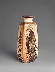 Bottle vase with birds by R. W. Martin and Brothers